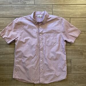 Faherty Shirt Men’s XL Short Sleeve Button Hilo Rose Coral Geometric Pink